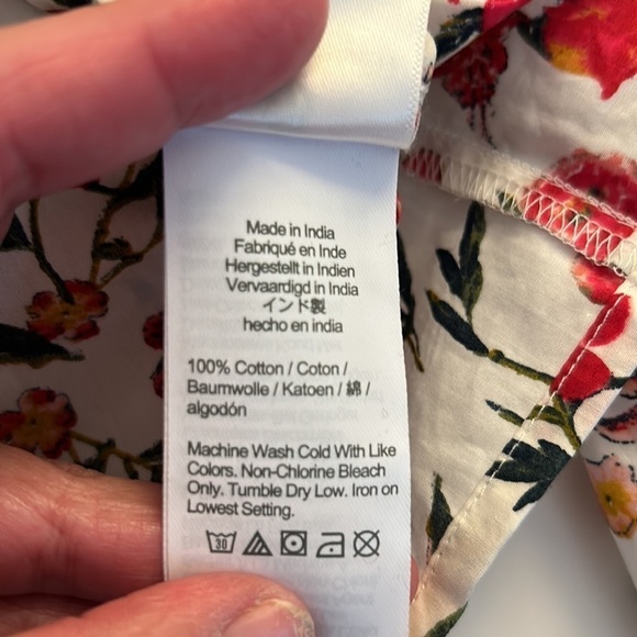 J. Crew White Floral V-Neck Ruffle Top Size XS - Picture 6 of 6